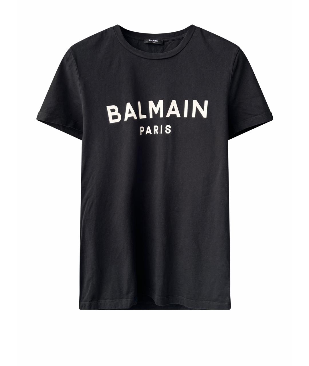 BALMAIN Черная хлопковая футболка, фото 1