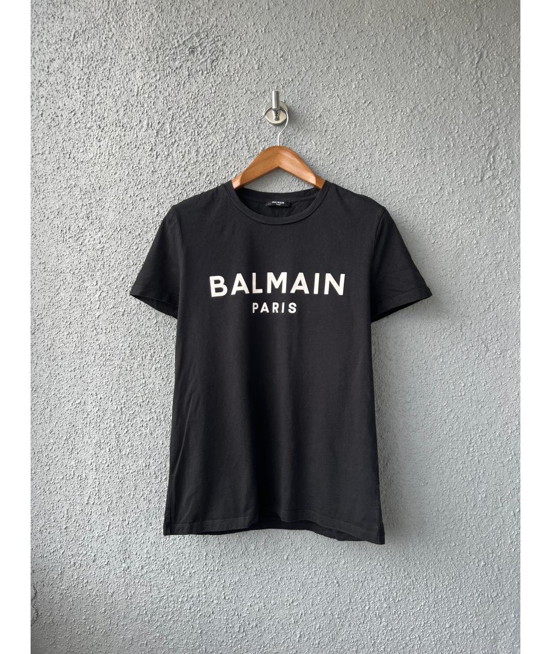 BALMAIN Черная хлопковая футболка, фото 7