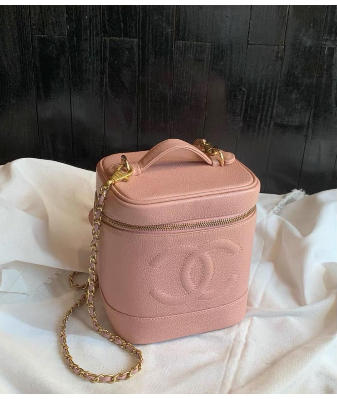 CHANEL Розовая кожаная сумка с короткими ручками, фото 5