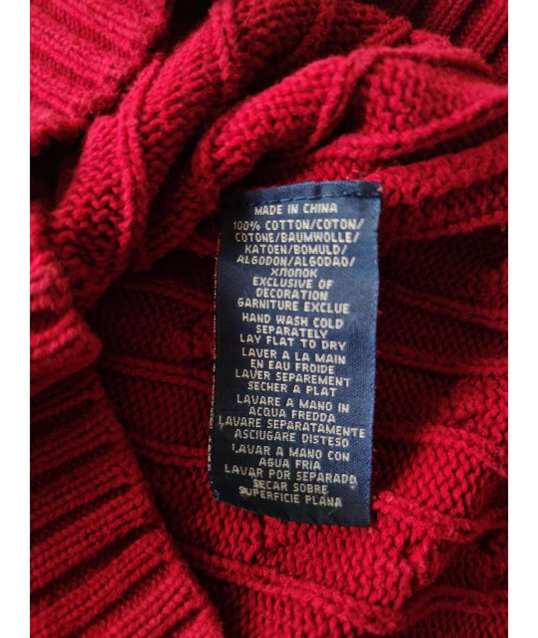 POLO RALPH LAUREN Бордовый хлопковый джемпер / свитер, фото 6