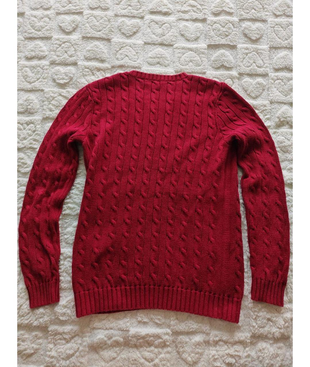 POLO RALPH LAUREN Бордовый хлопковый джемпер / свитер, фото 2
