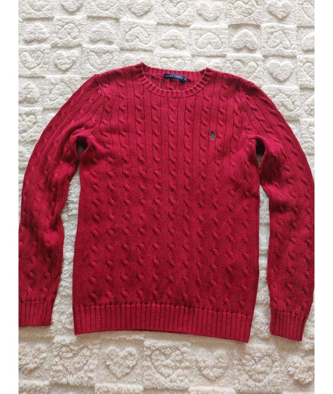 POLO RALPH LAUREN Бордовый хлопковый джемпер / свитер, фото 9