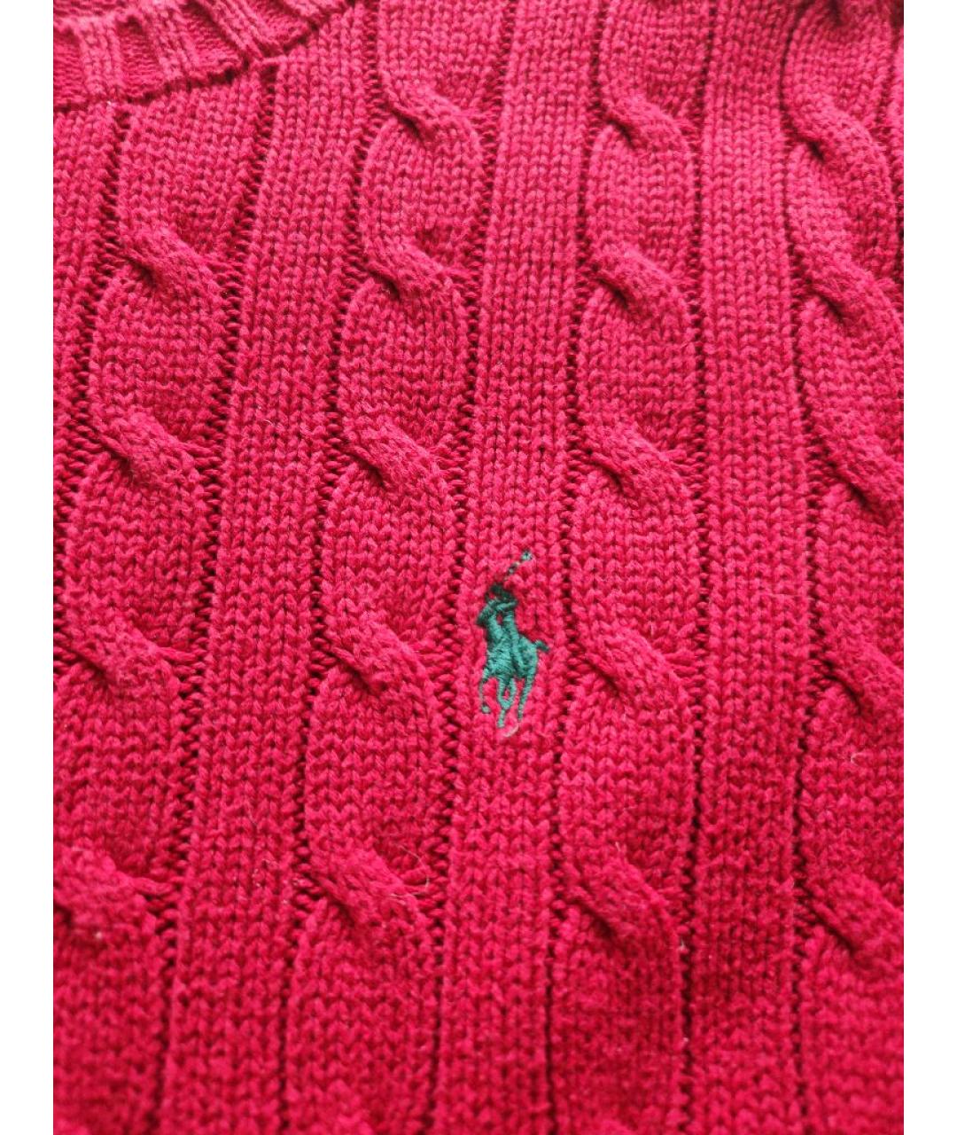 POLO RALPH LAUREN Бордовый хлопковый джемпер / свитер, фото 4