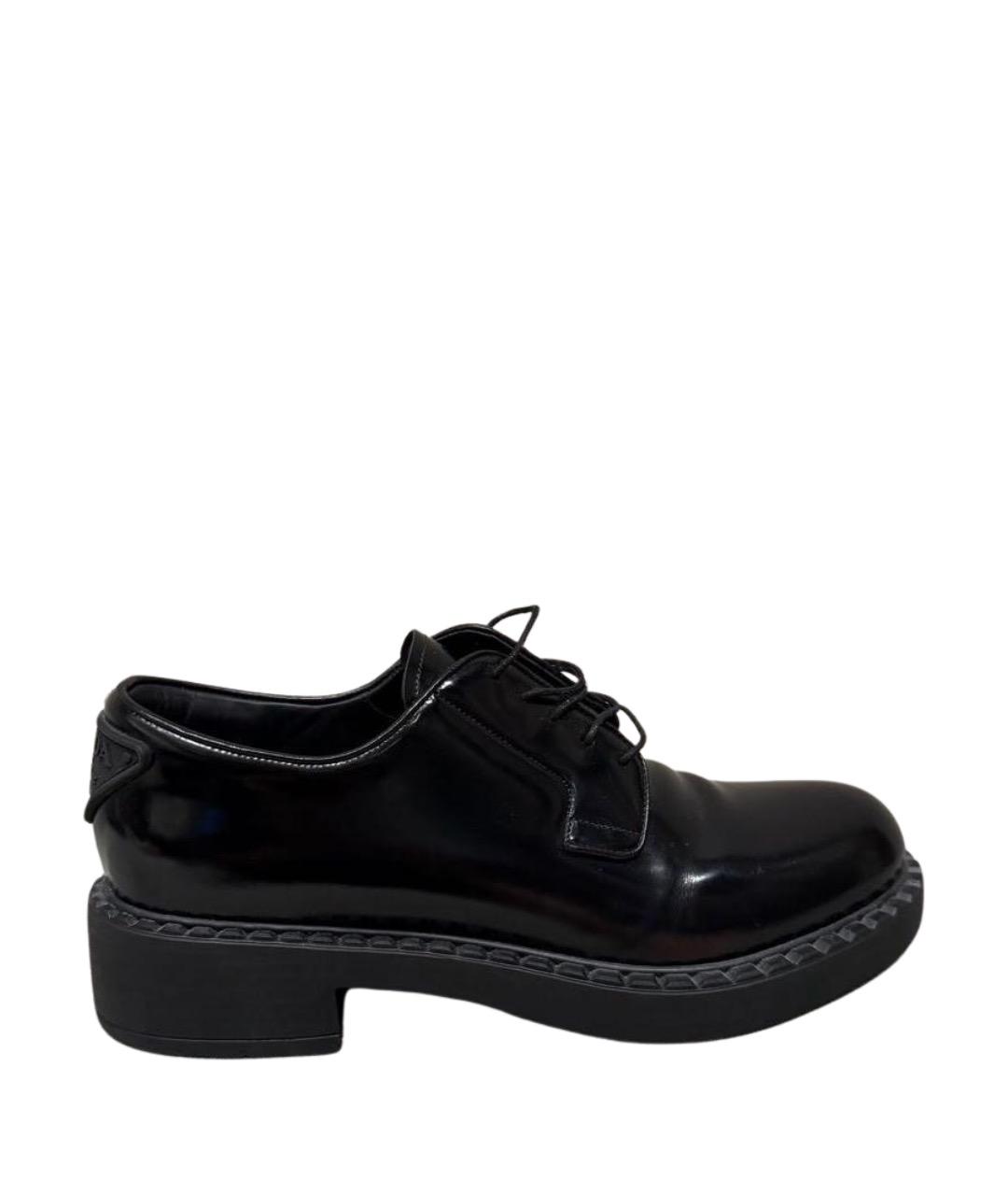 PRADA Черные кожаные лоферы, фото 1
