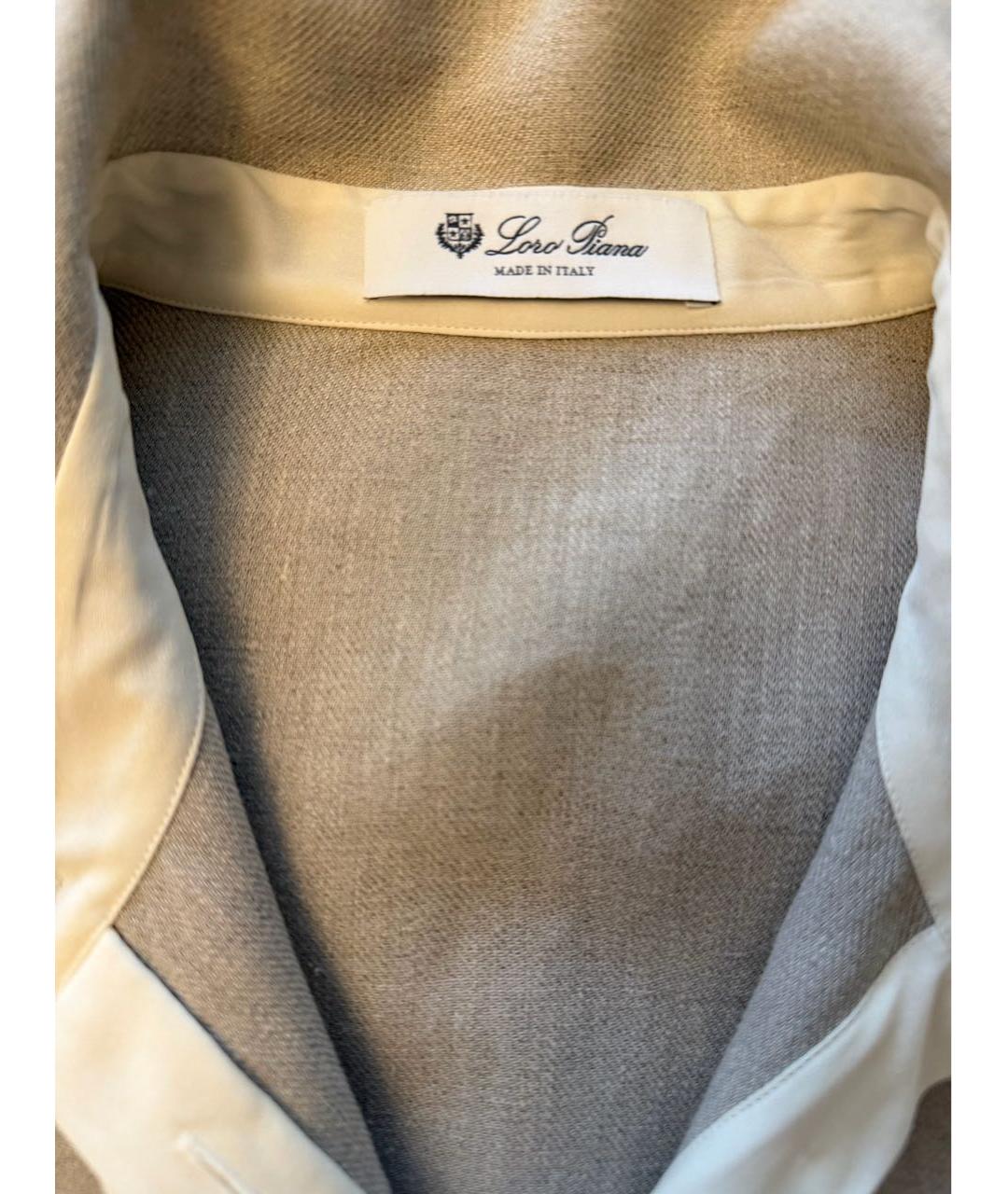 LORO PIANA Бежевое льняное повседневное платье, фото 3