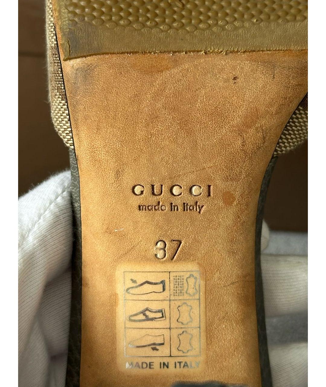 GUCCI Серые кожаные мюли, фото 8