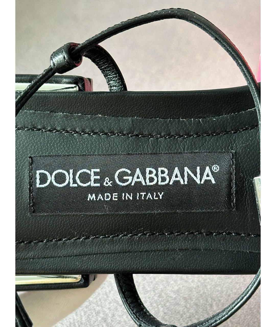 DOLCE&GABBANA Черные кожаные сандалии, фото 6