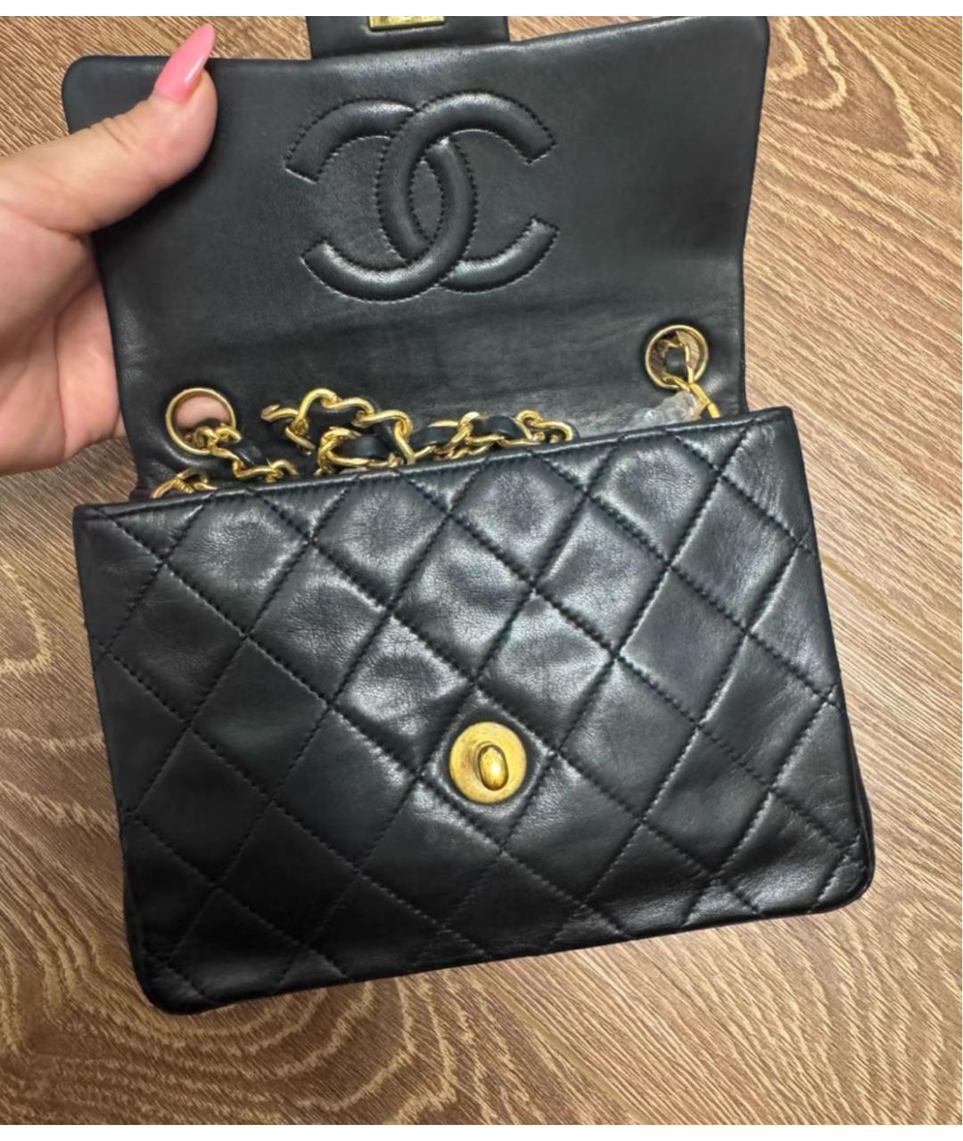 CHANEL Черная кожаная сумка через плечо, фото 4