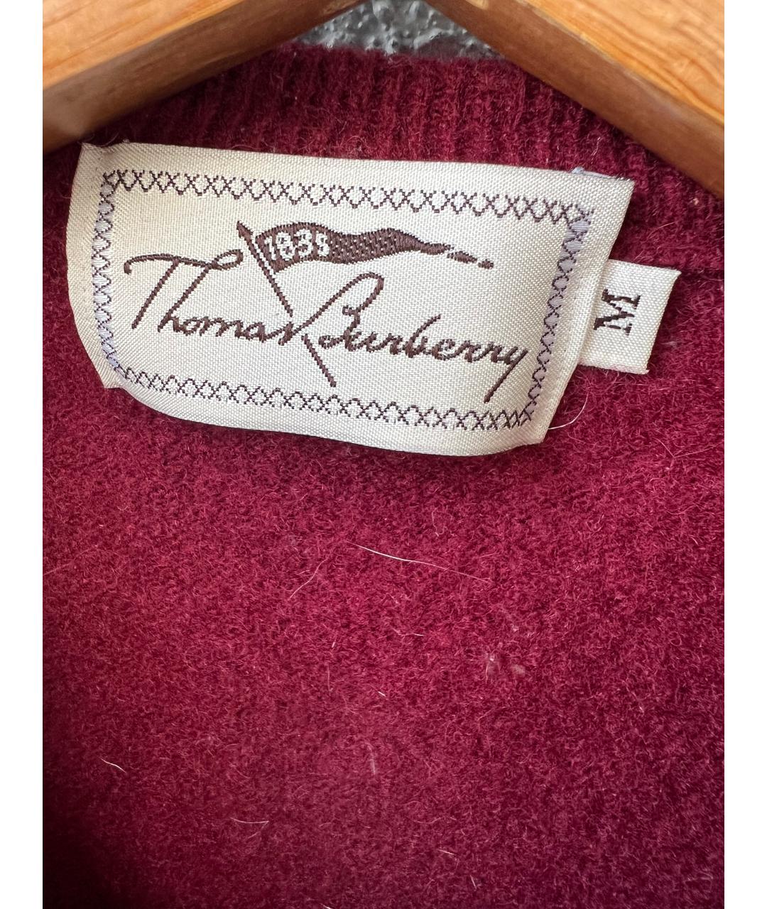 BURBERRY Бордовый шерстяной джемпер / свитер, фото 3