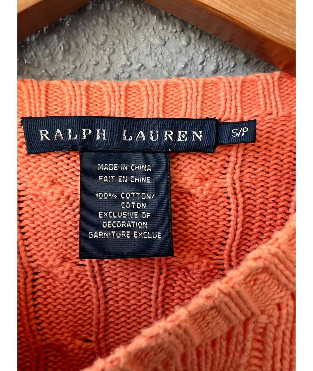 RALPH LAUREN Оранжевый хлопковый джемпер / свитер, фото 3