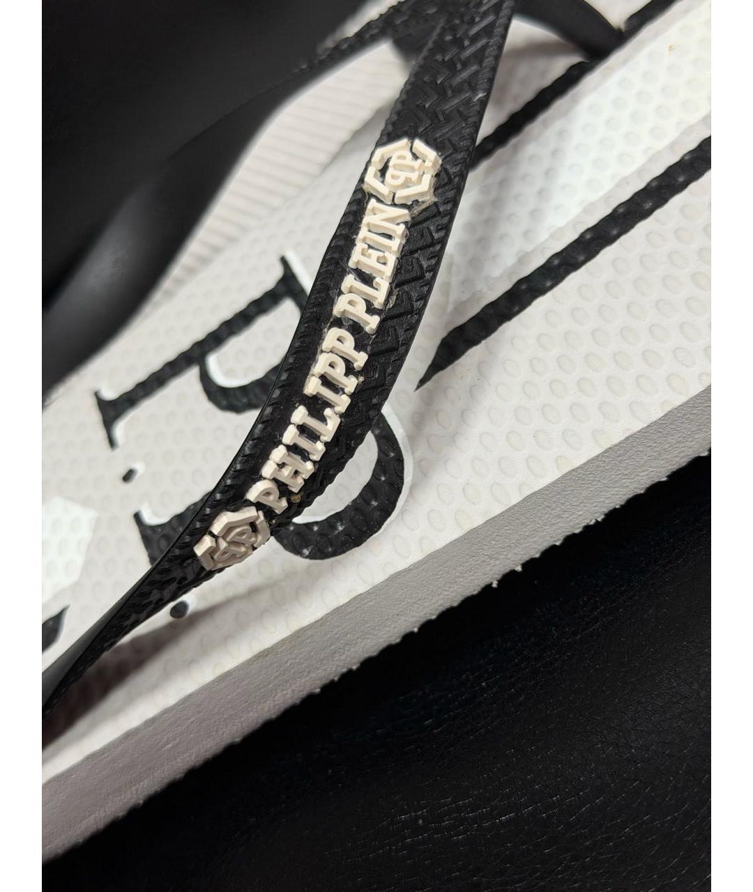 PHILIPP PLEIN Серые резиновые шлепанцы, фото 5