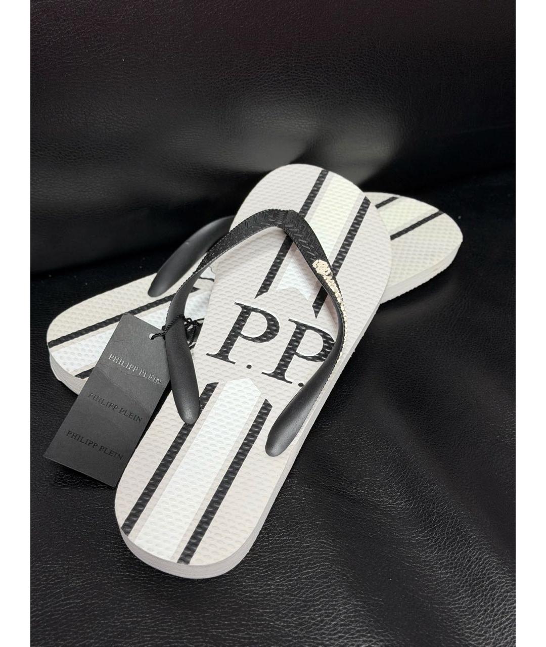PHILIPP PLEIN Серые резиновые шлепанцы, фото 2