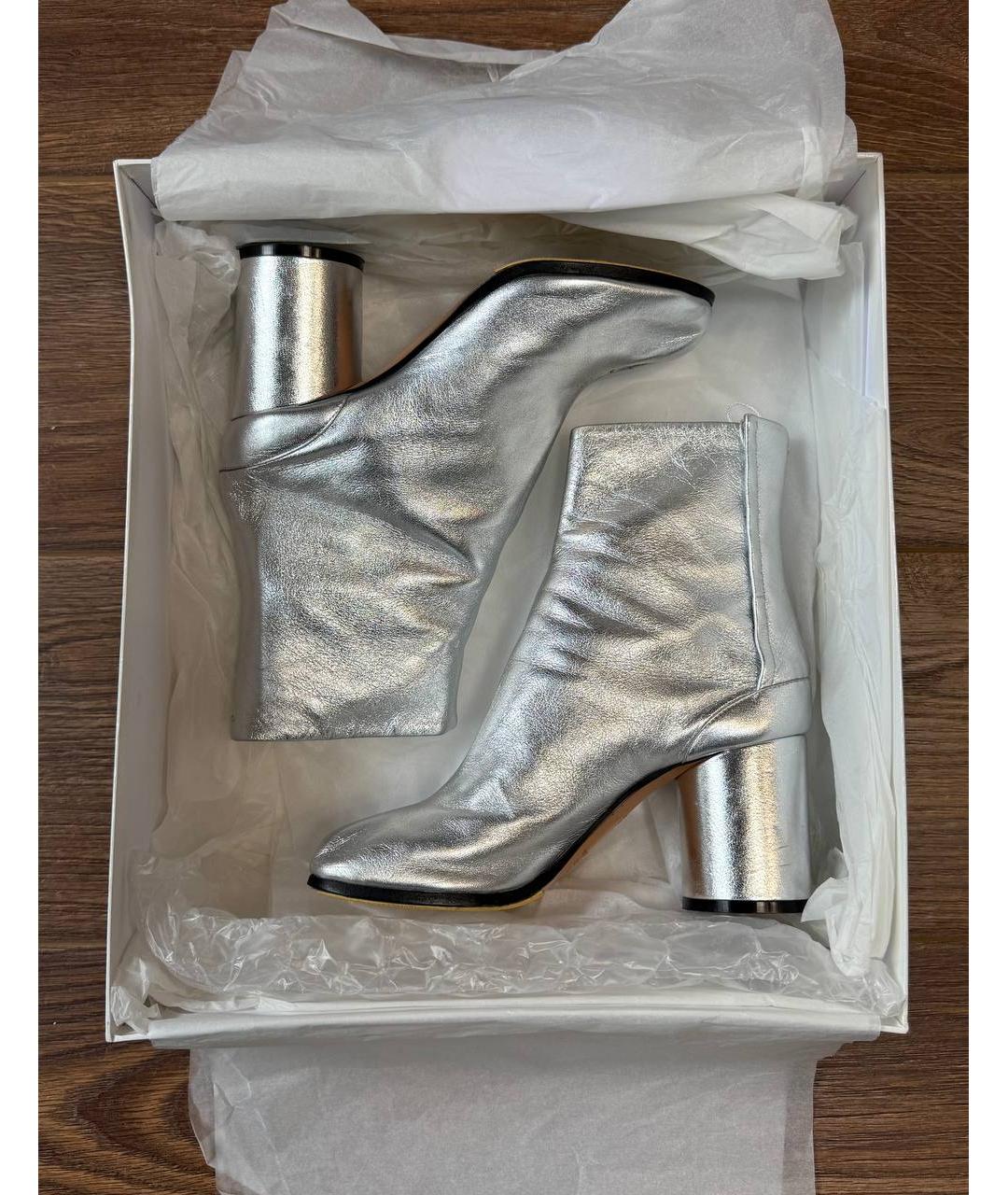 MAISON MARGIELA Серебряные кожаные ботинки, фото 3
