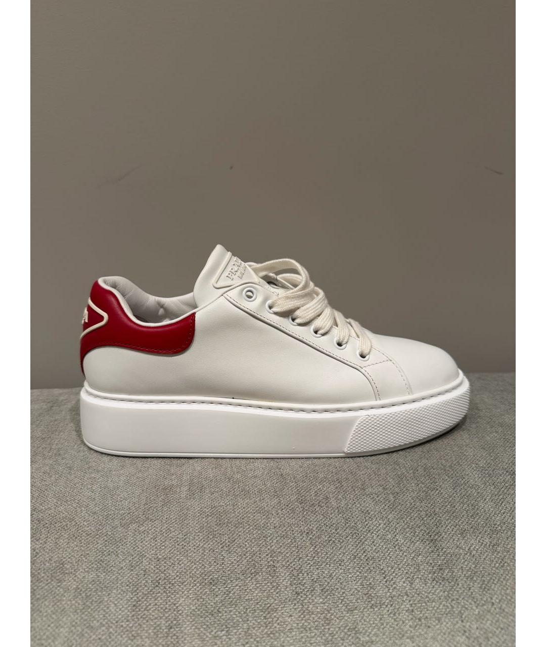 PRADA Белые кожаные кеды, фото 6