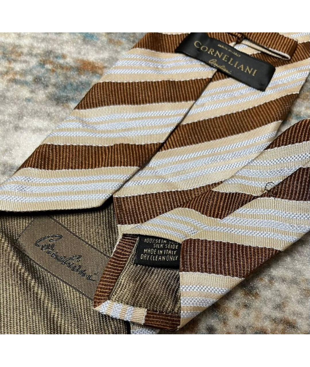 CORNELIANI Коричневый шелковый галстук, фото 5