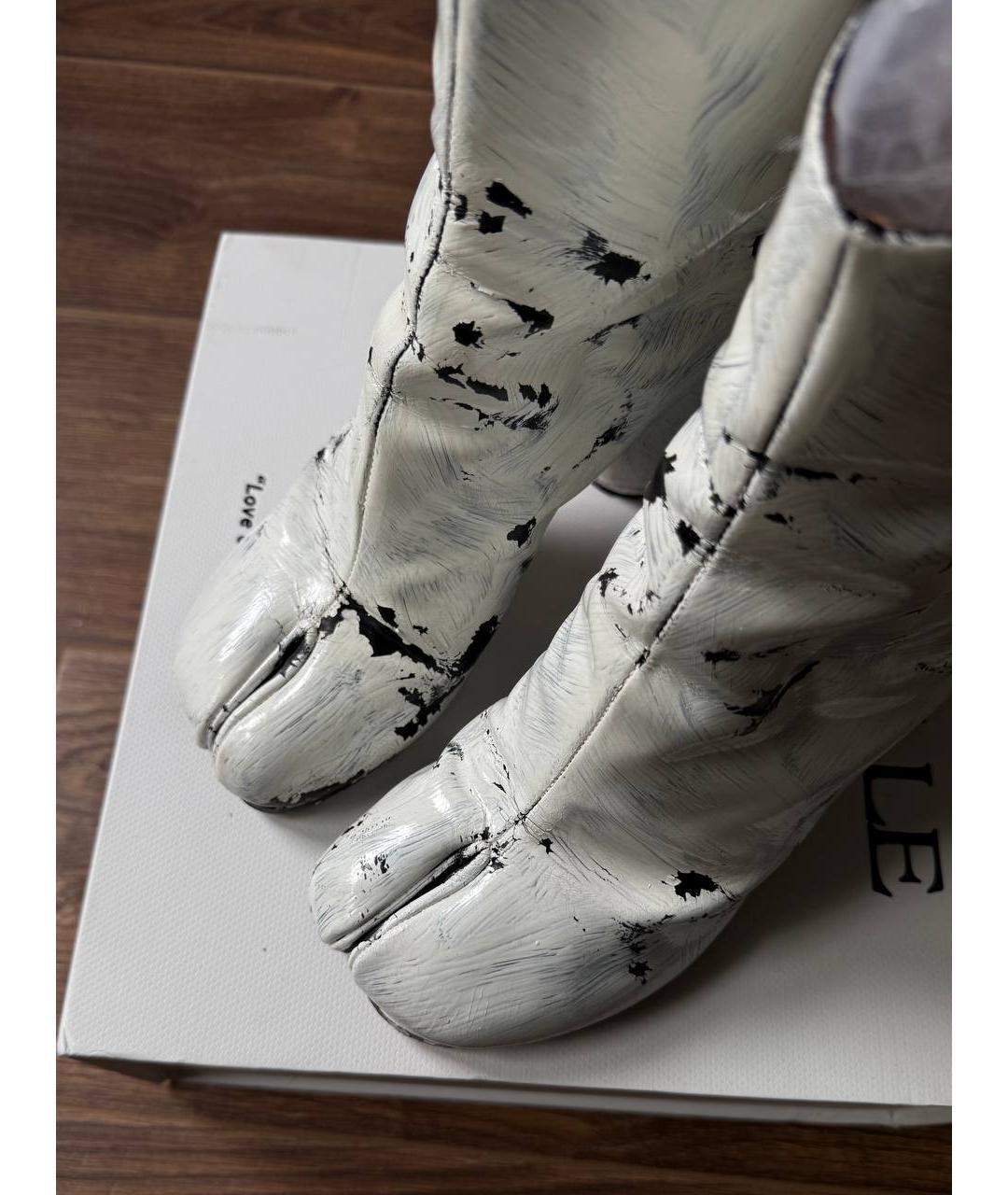 MAISON MARGIELA Белые кожаные ботинки, фото 6