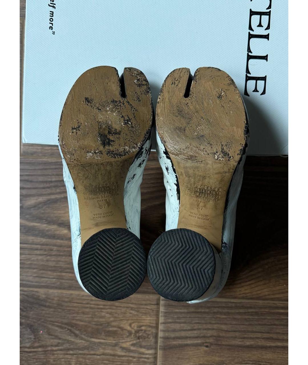 MAISON MARGIELA Белые кожаные ботинки, фото 5
