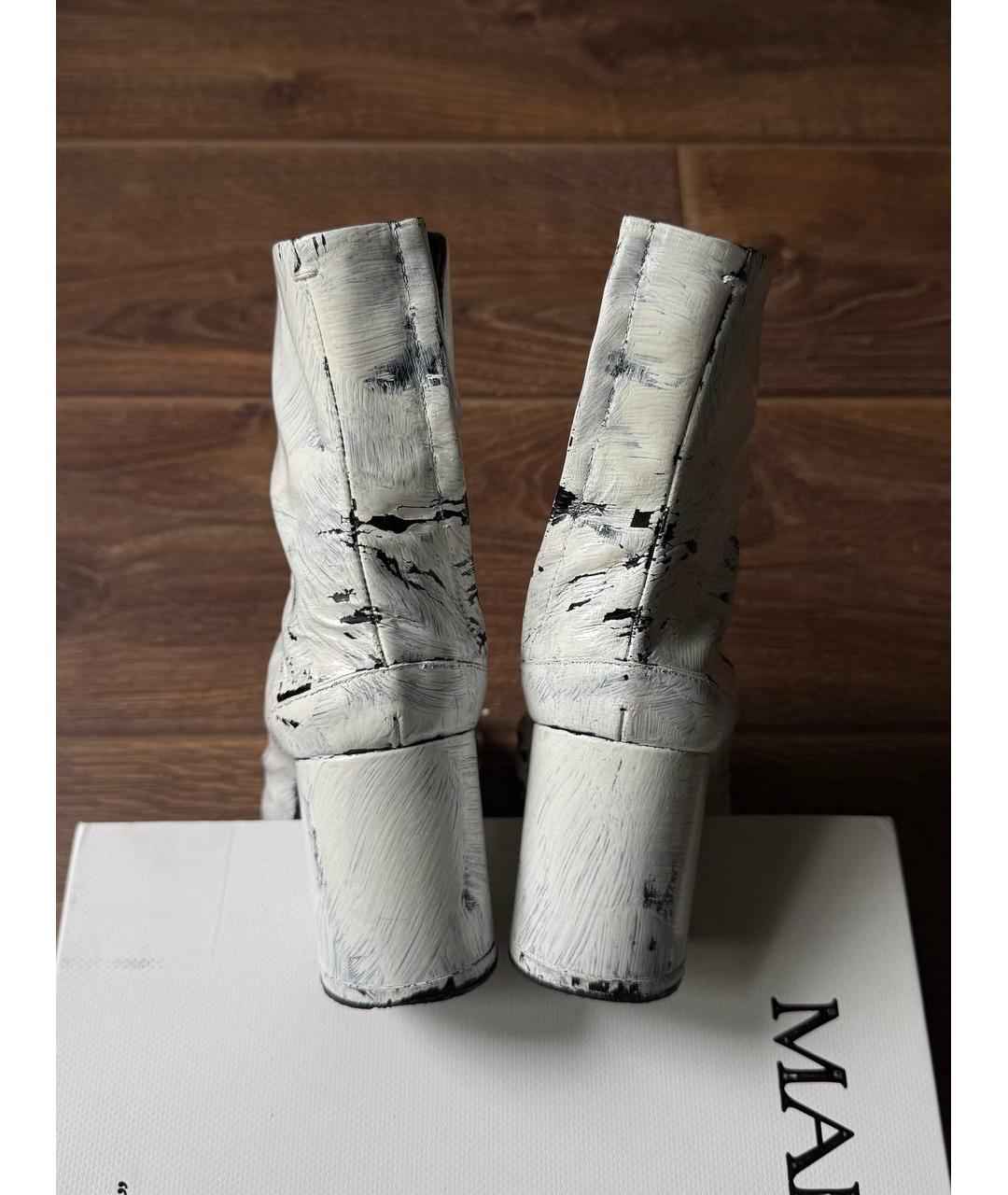 MAISON MARGIELA Белые кожаные ботинки, фото 4