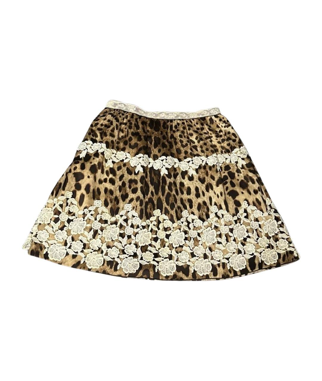 DOLCE&GABBANA Коричневая юбка мини, фото 1