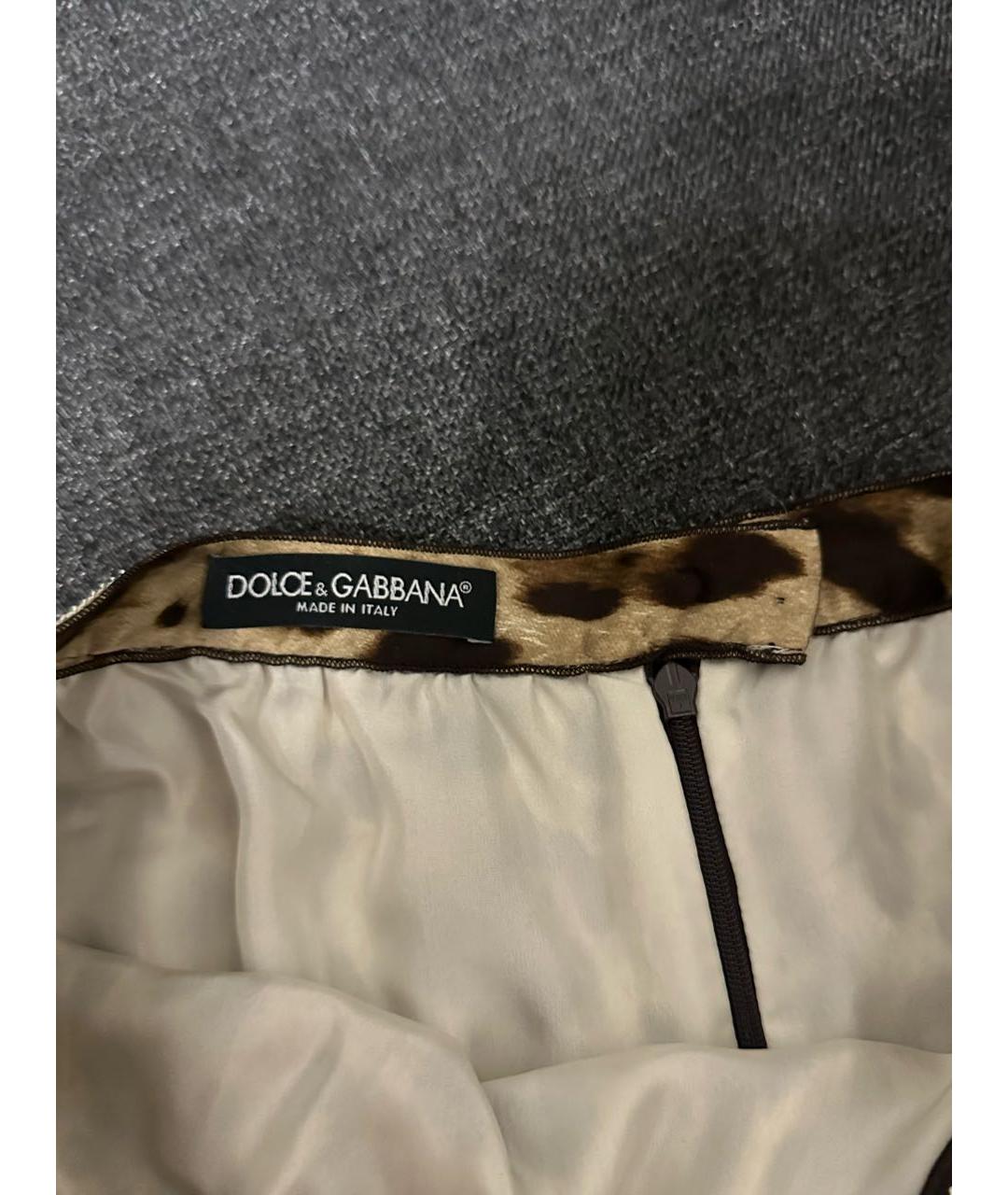 DOLCE&GABBANA Коричневая юбка мини, фото 3