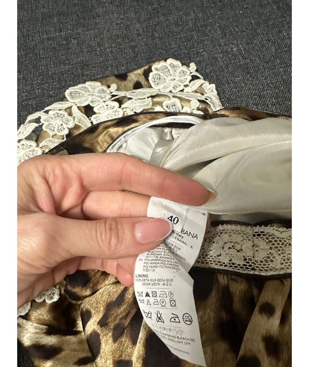 DOLCE&GABBANA Коричневая юбка мини, фото 5