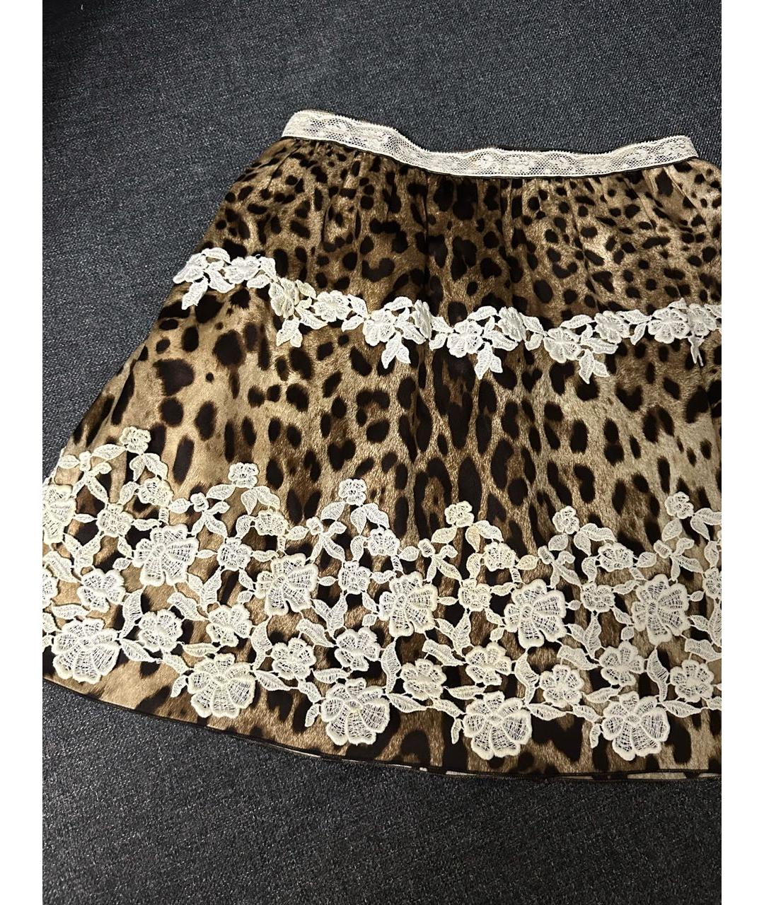 DOLCE&GABBANA Коричневая юбка мини, фото 2
