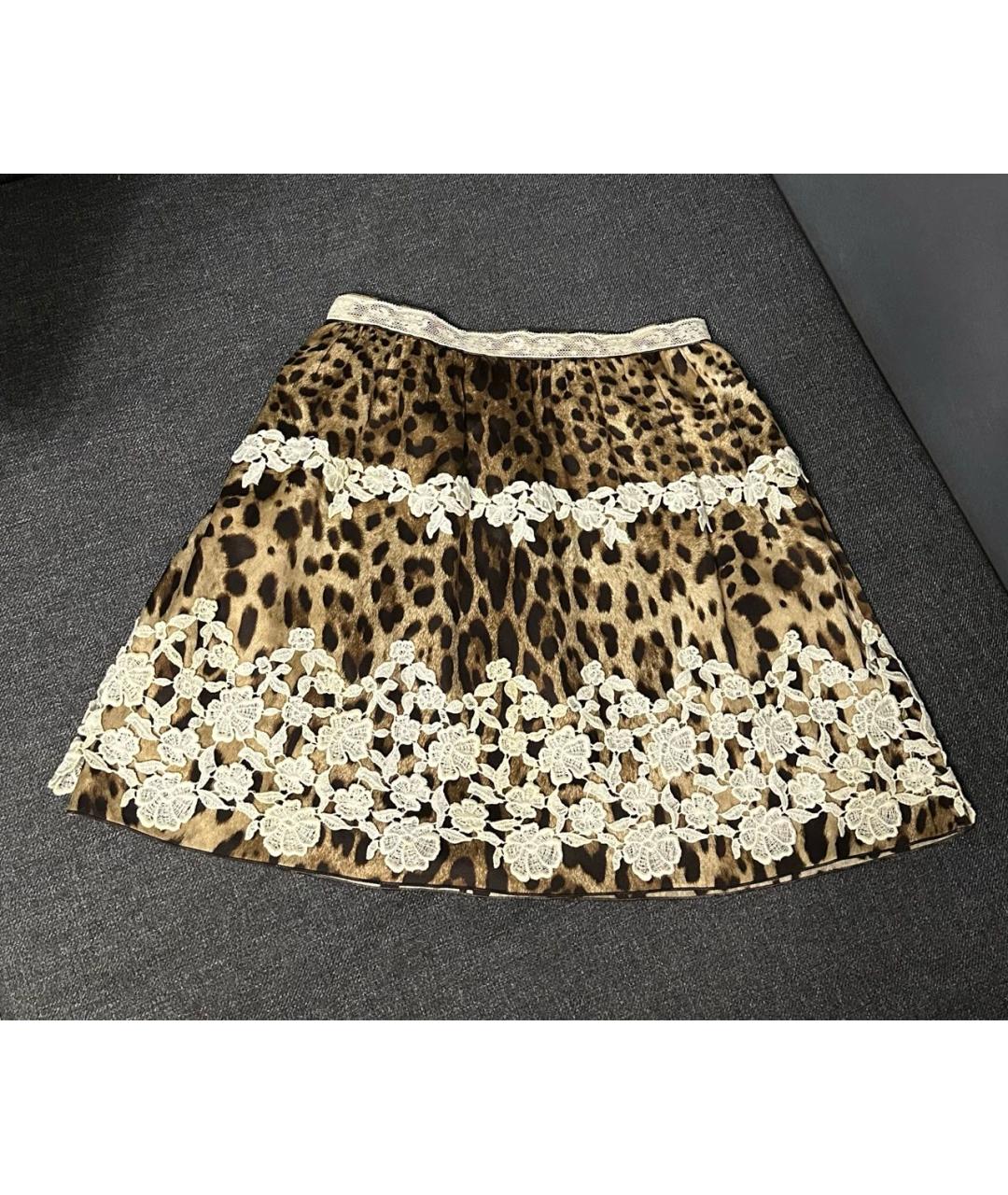 DOLCE&GABBANA Коричневая юбка мини, фото 6