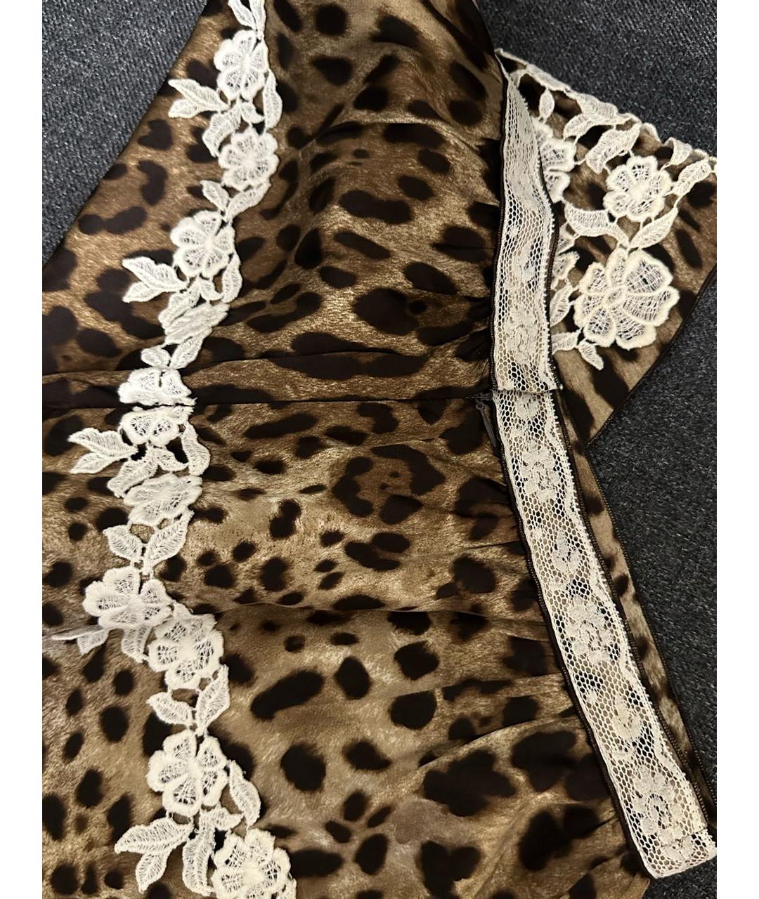DOLCE&GABBANA Коричневая юбка мини, фото 4