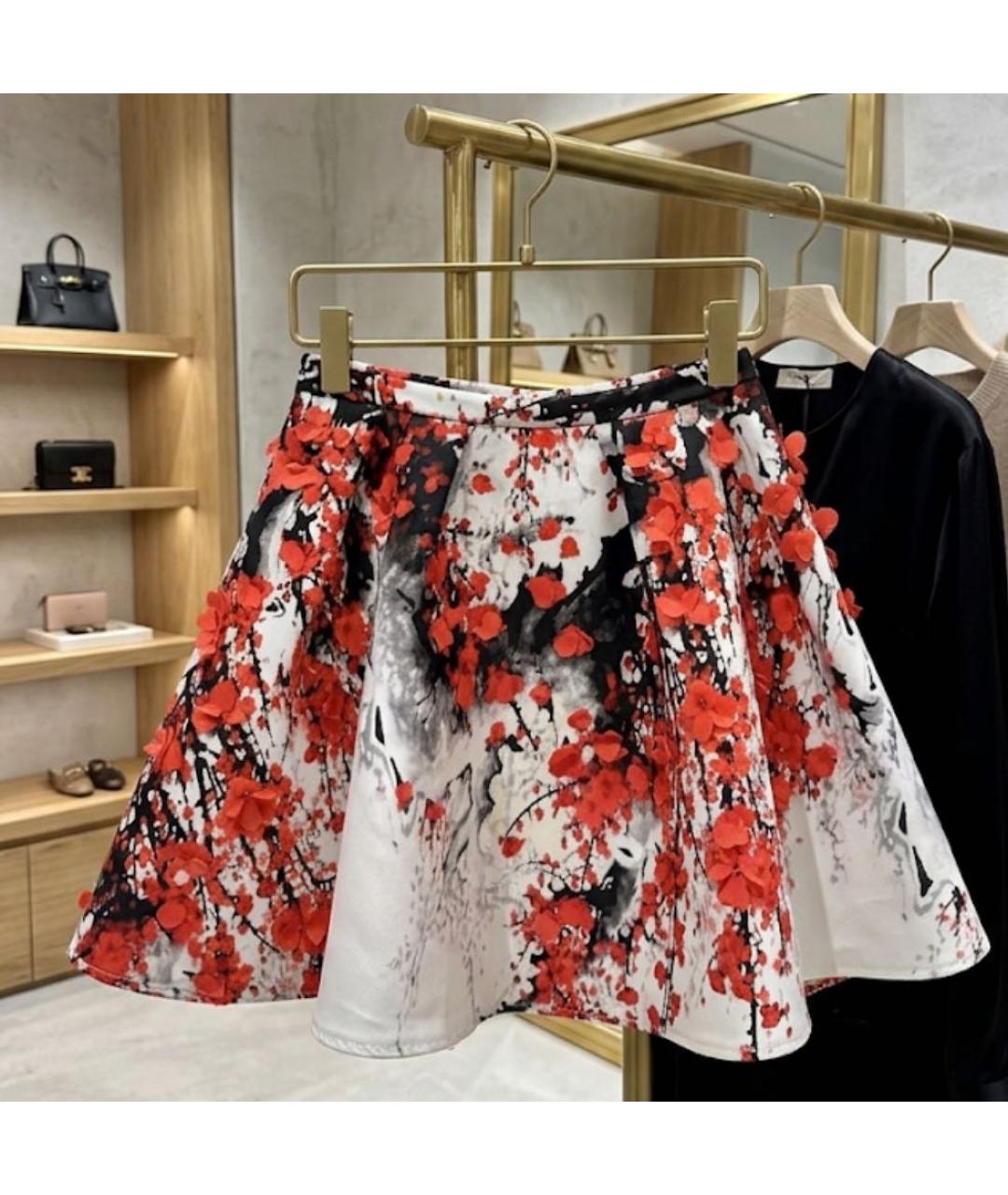 ELISABETTA FRANCHI Мульти полиэстеровая юбка мини, фото 7