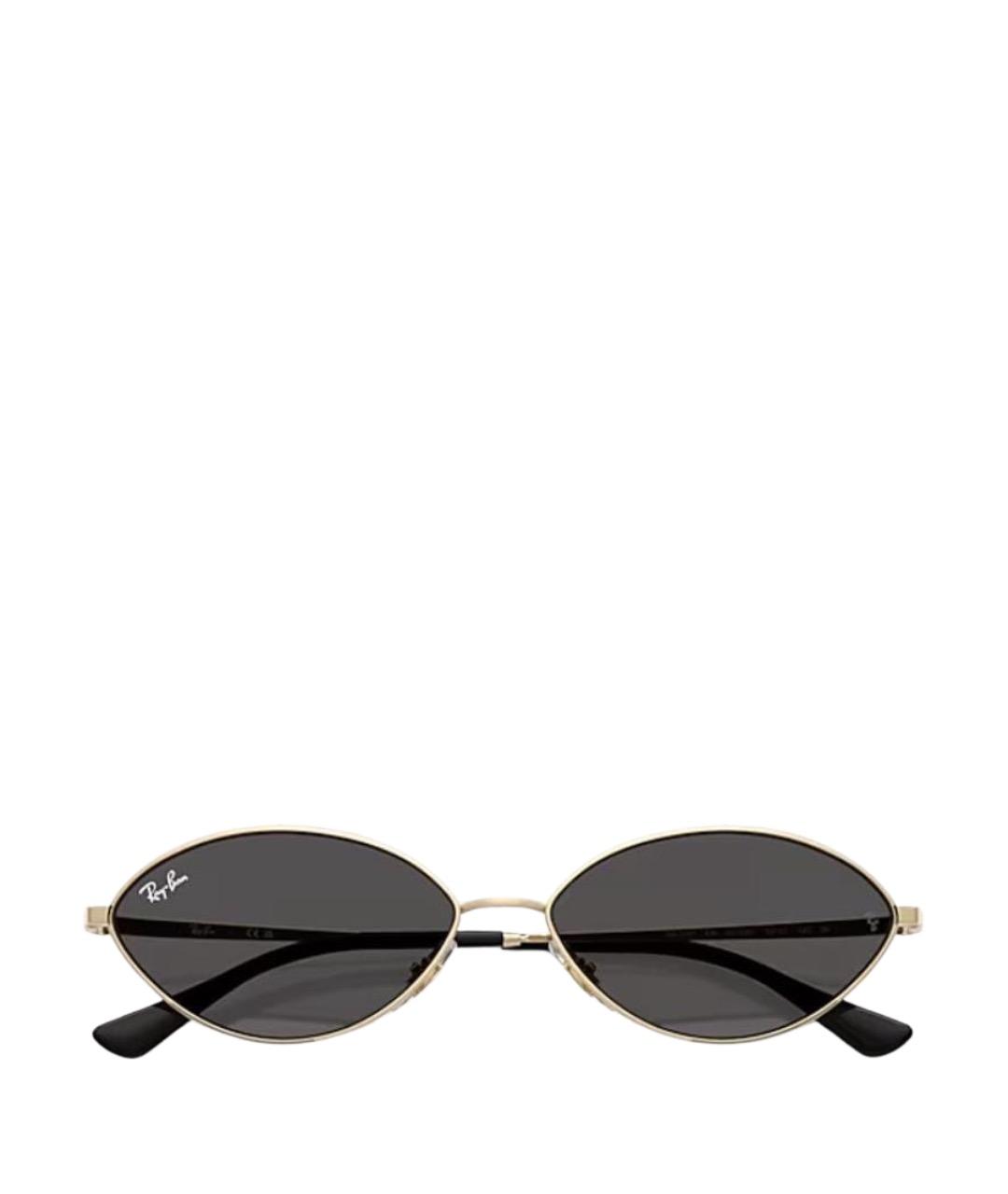 RAY BAN Золотые металлические солнцезащитные очки, фото 1