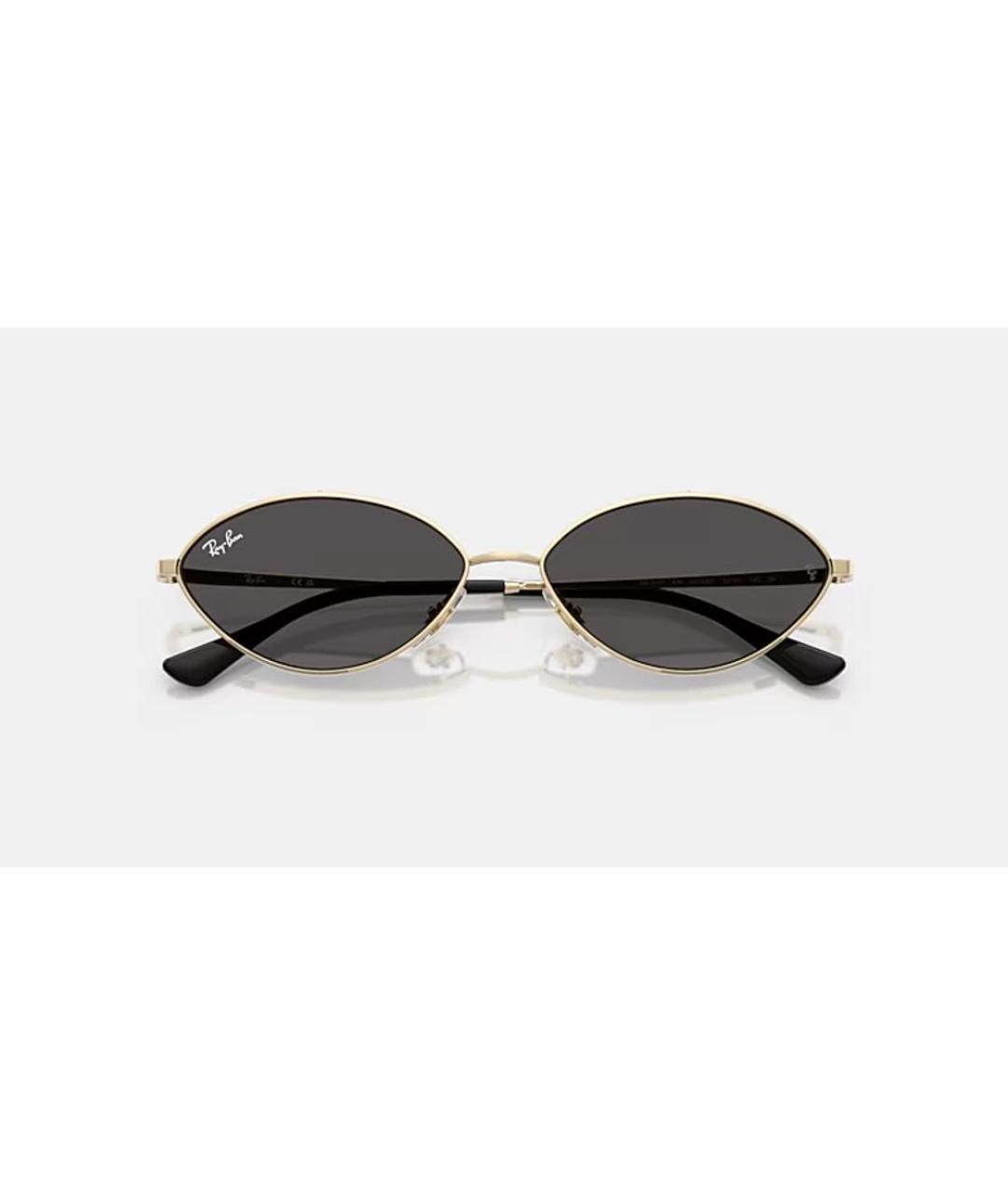 RAY BAN Золотые металлические солнцезащитные очки, фото 8