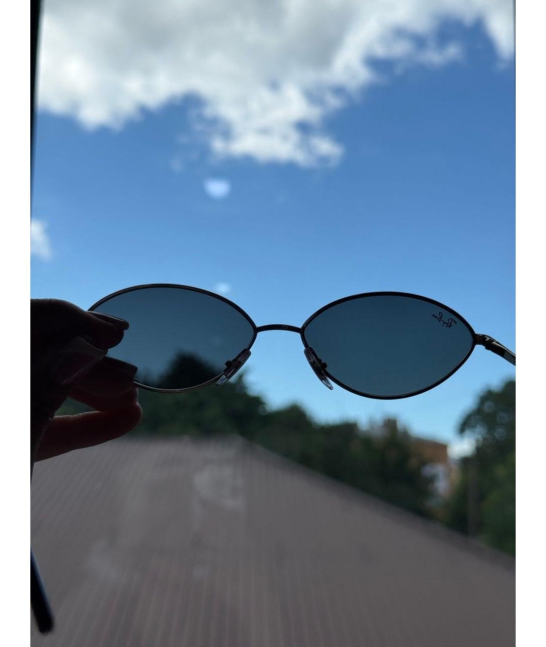 RAY BAN Золотые металлические солнцезащитные очки, фото 5