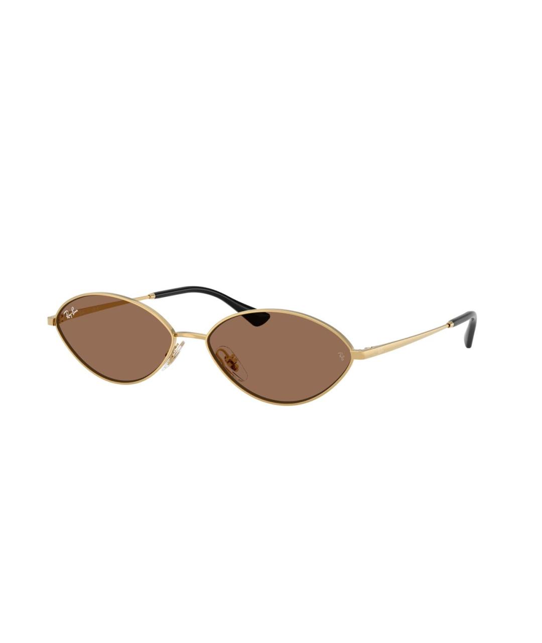 RAY BAN Золотые металлические солнцезащитные очки, фото 8
