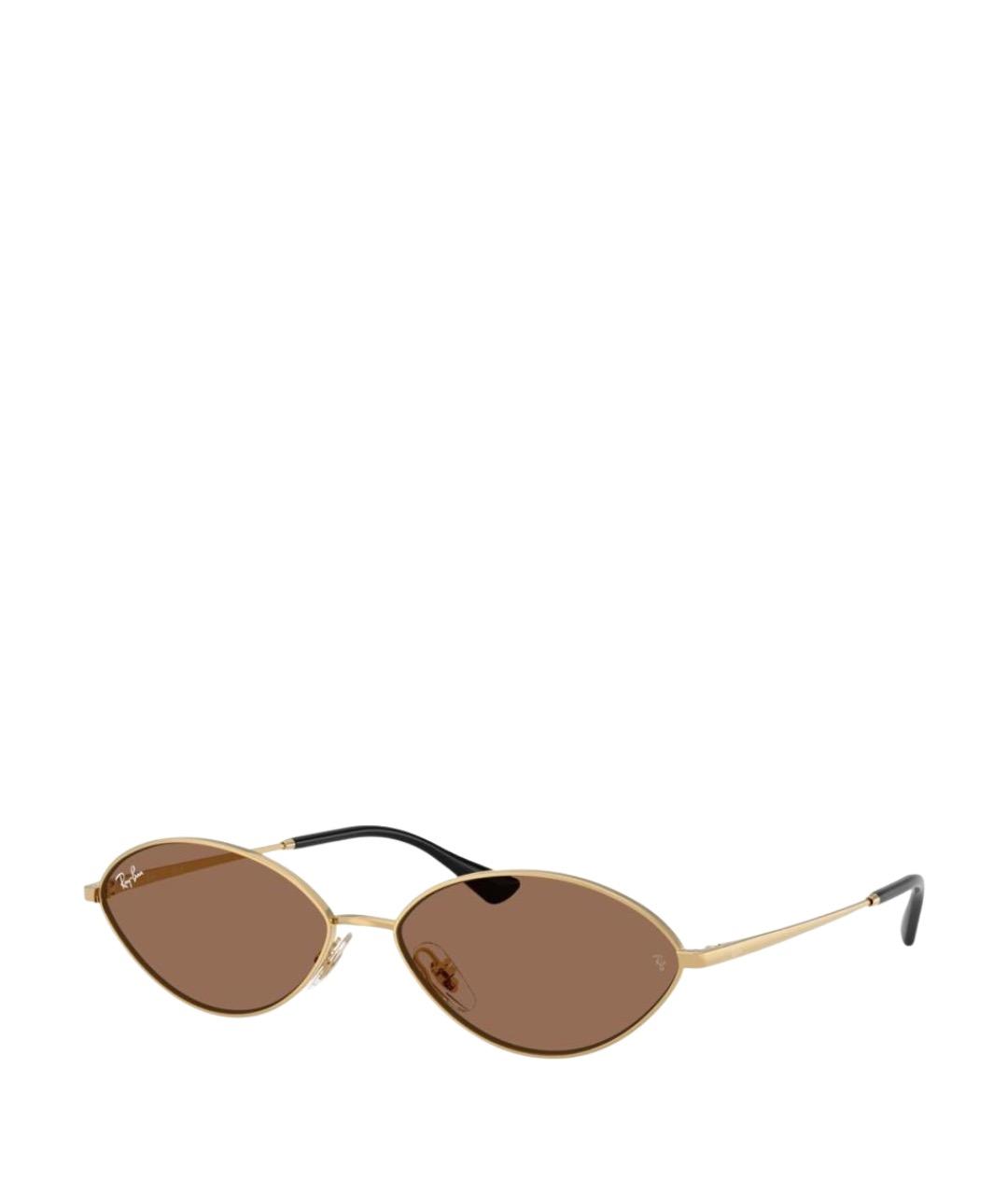 RAY BAN Золотые металлические солнцезащитные очки, фото 1