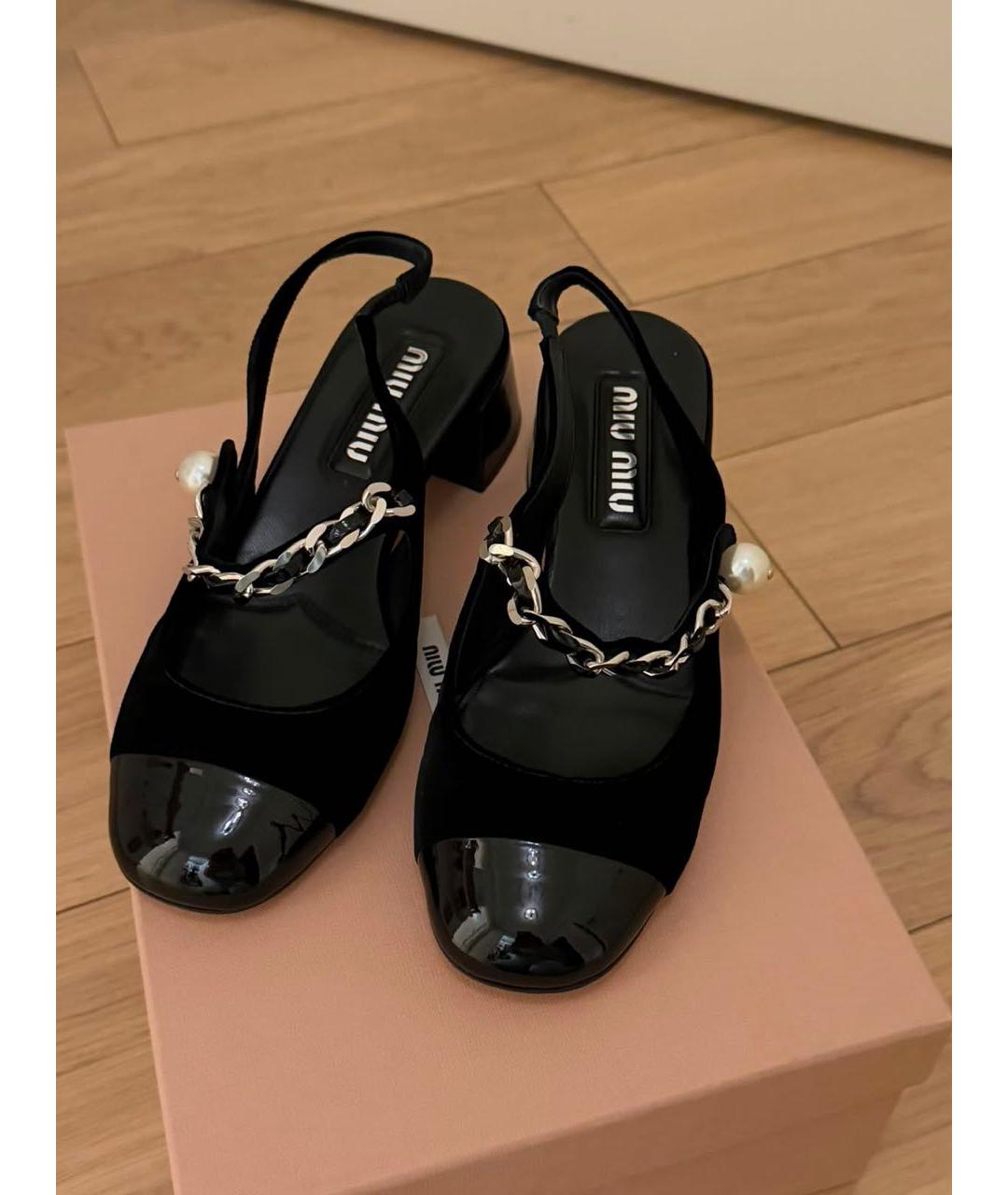MIU MIU Черные босоножки, фото 3