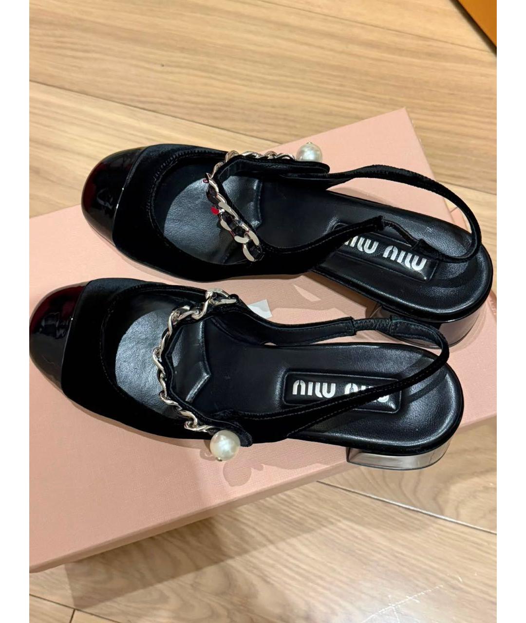 MIU MIU Черные босоножки, фото 2