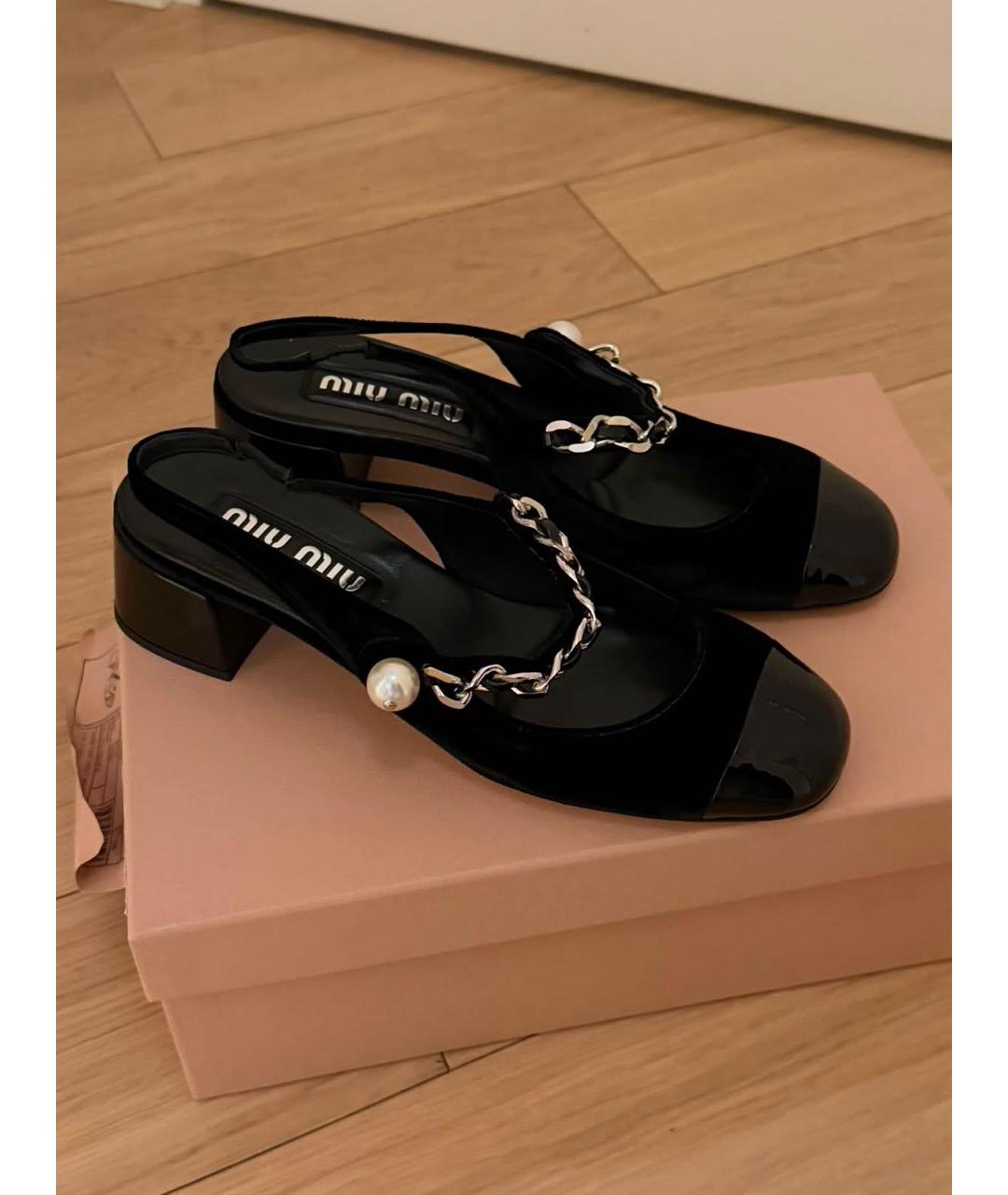 MIU MIU Черные босоножки, фото 6