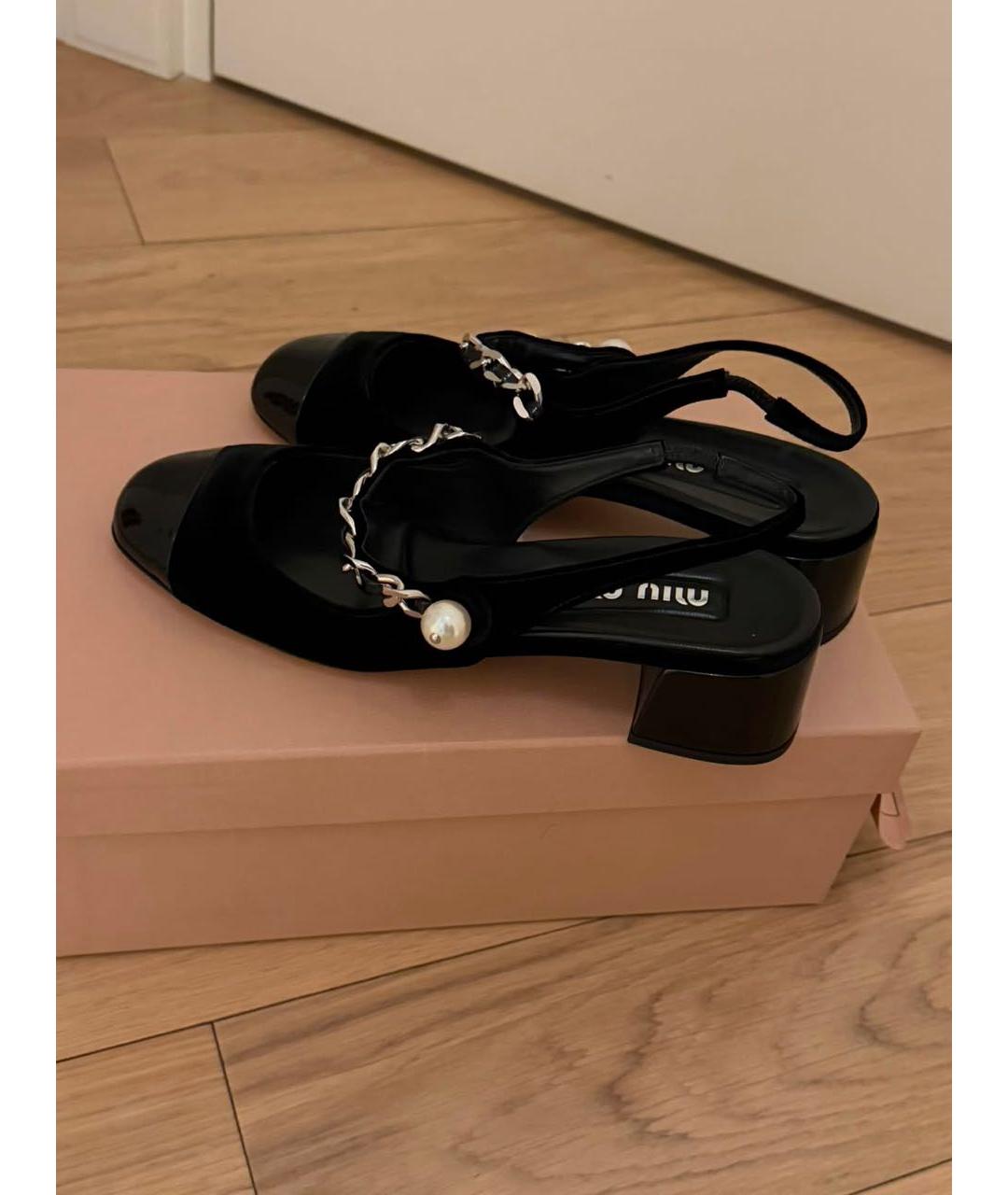 MIU MIU Черные босоножки, фото 5