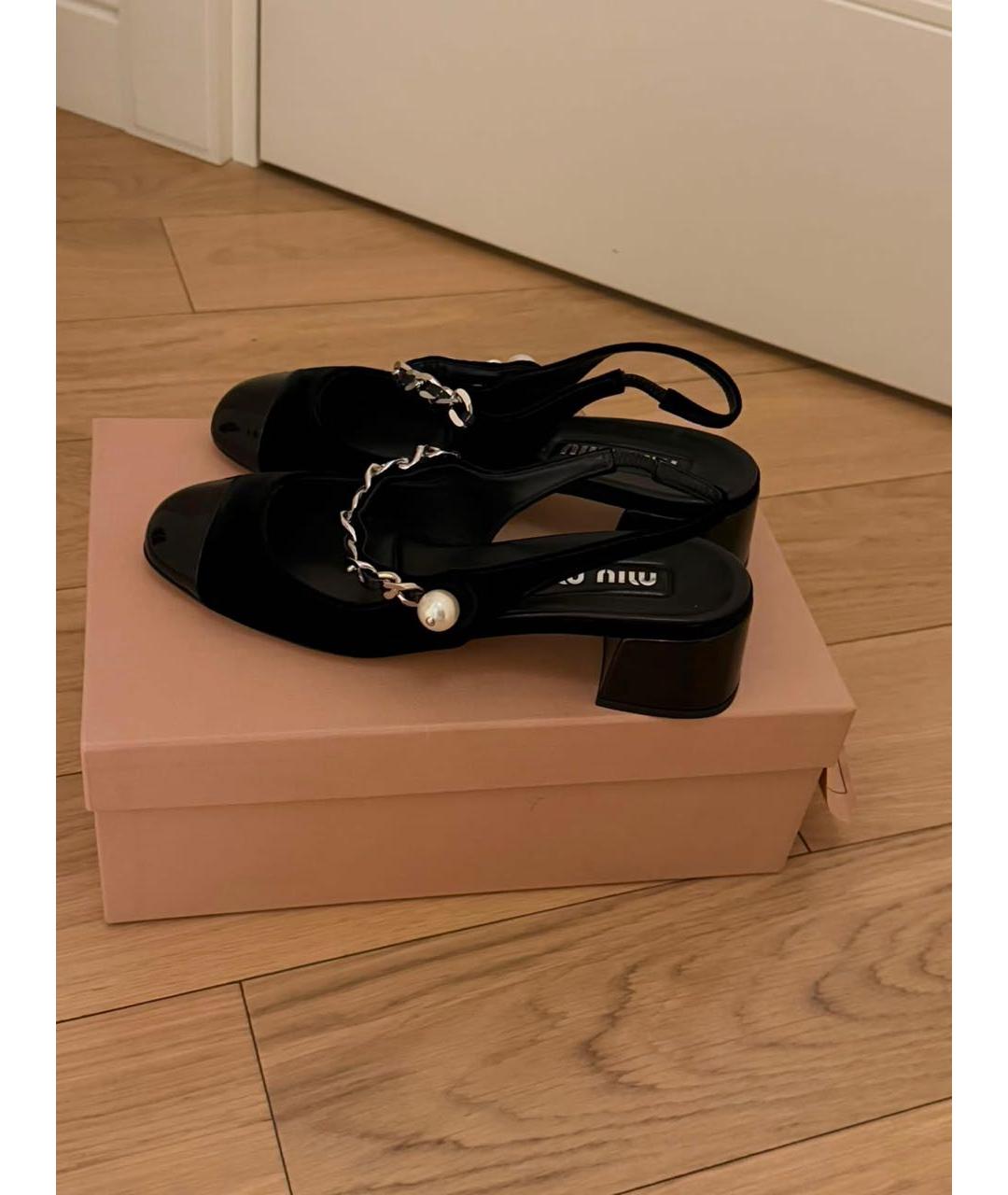 MIU MIU Черные босоножки, фото 4