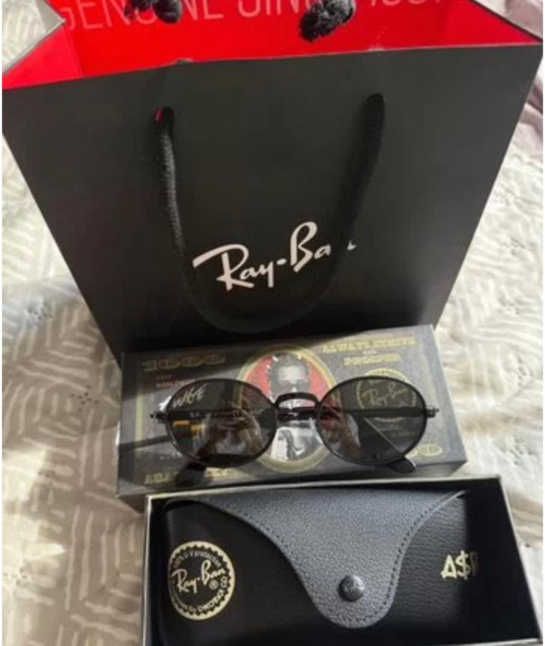 RAY BAN Черные металлические солнцезащитные очки, фото 4