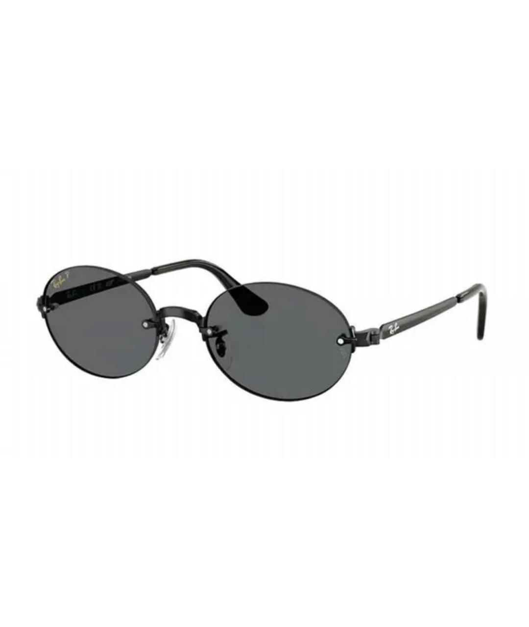 RAY BAN Черные металлические солнцезащитные очки, фото 2