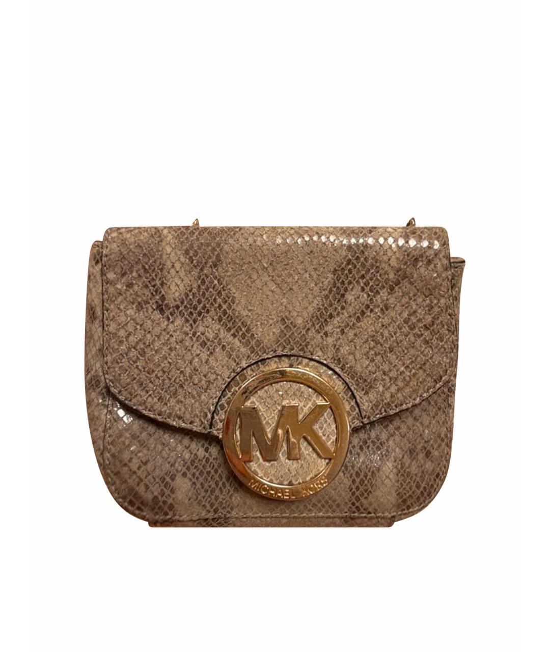 MICHAEL MICHAEL KORS Бежевая кожаная сумка через плечо, фото 1