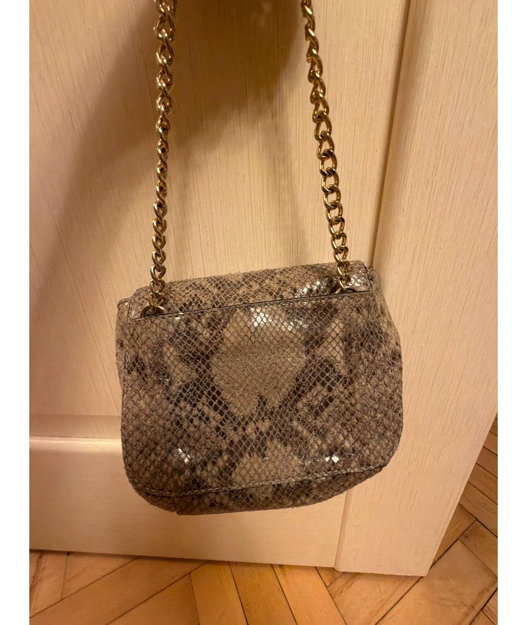 MICHAEL MICHAEL KORS Бежевая кожаная сумка через плечо, фото 3