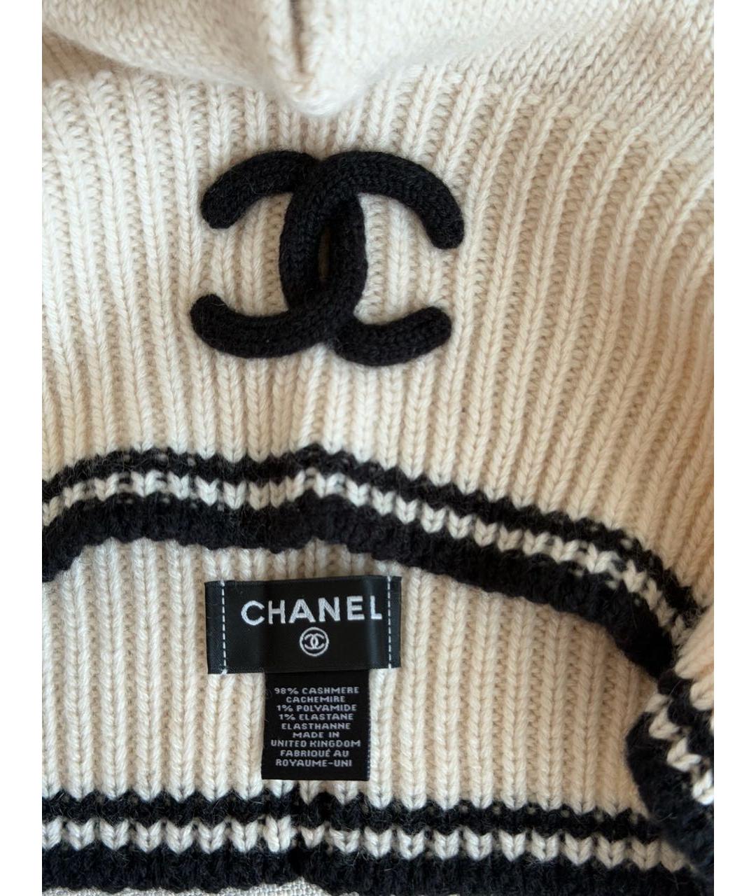 CHANEL Бежевый кашемировый капюшон, фото 4