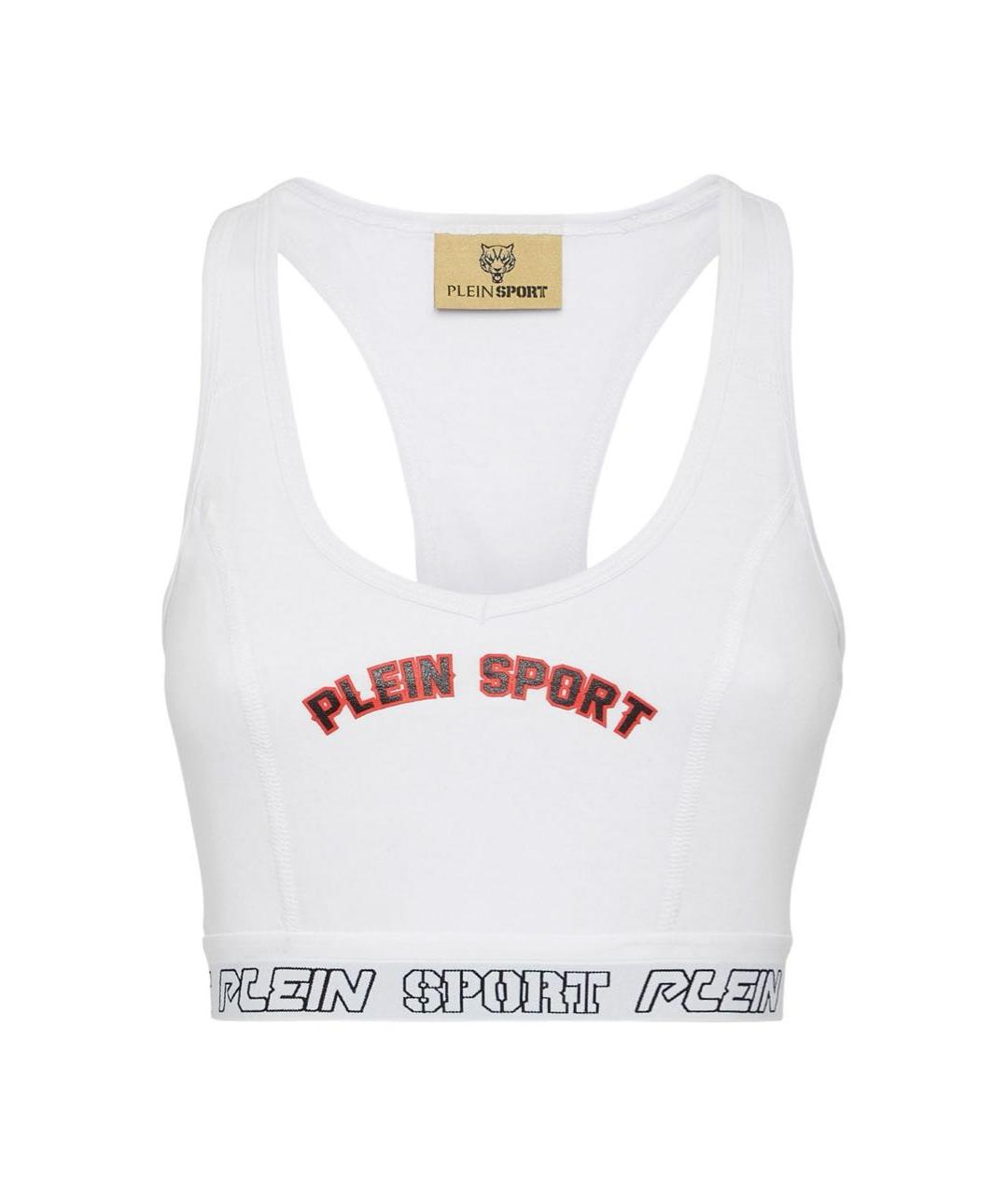 PLEIN SPORT Белая хлопковая майка, фото 1