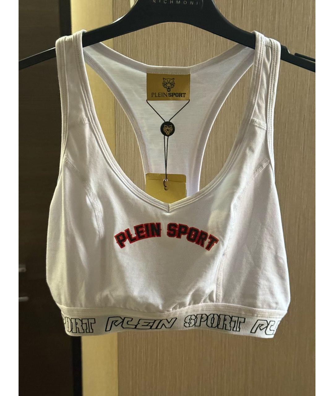 PLEIN SPORT Белая хлопковая майка, фото 4