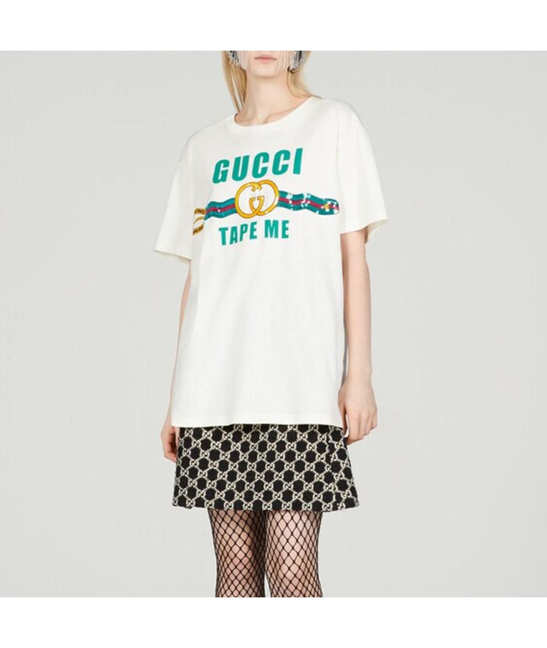 GUCCI Белая хлопковая футболка, фото 3