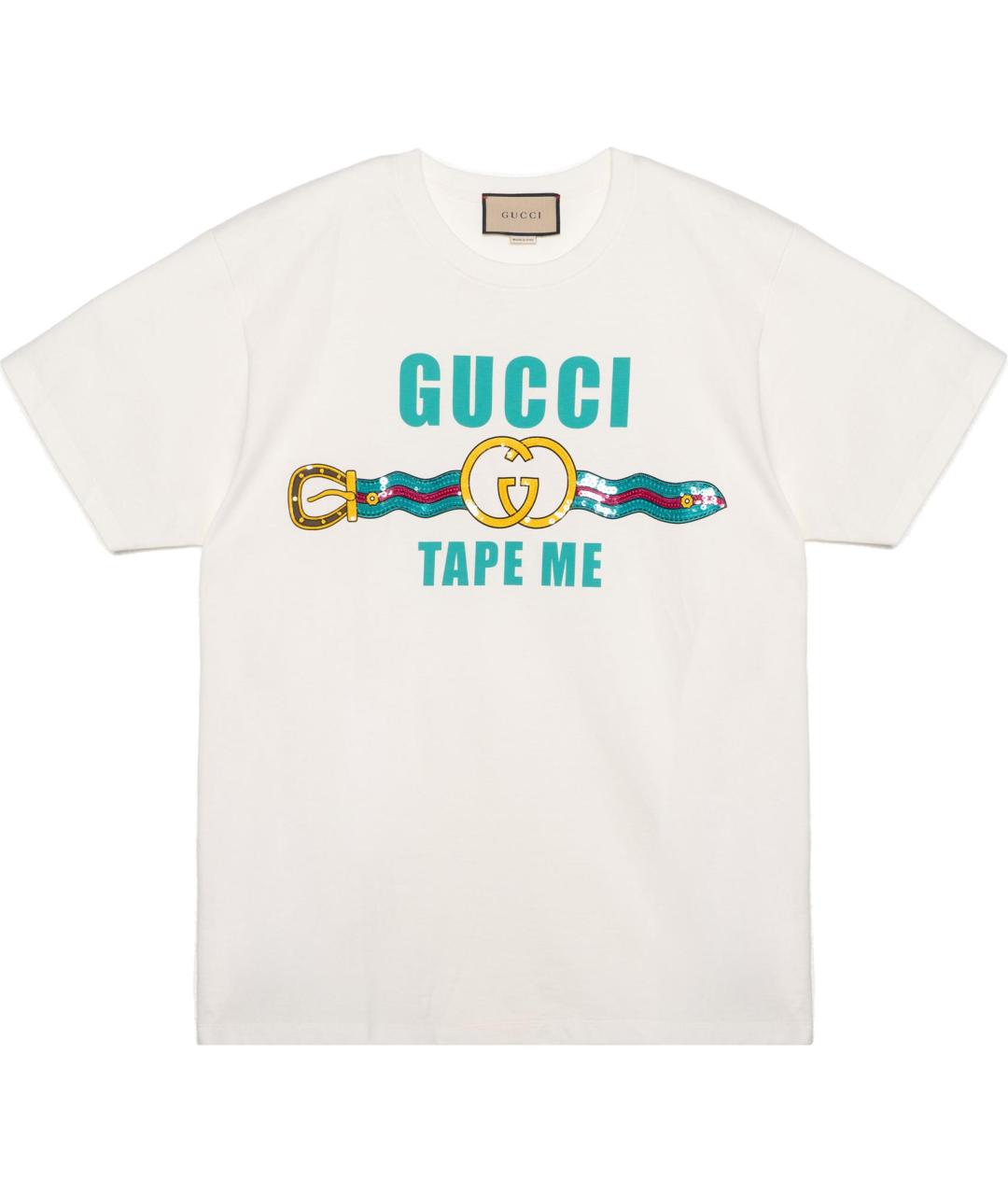 GUCCI Белая хлопковая футболка, фото 1