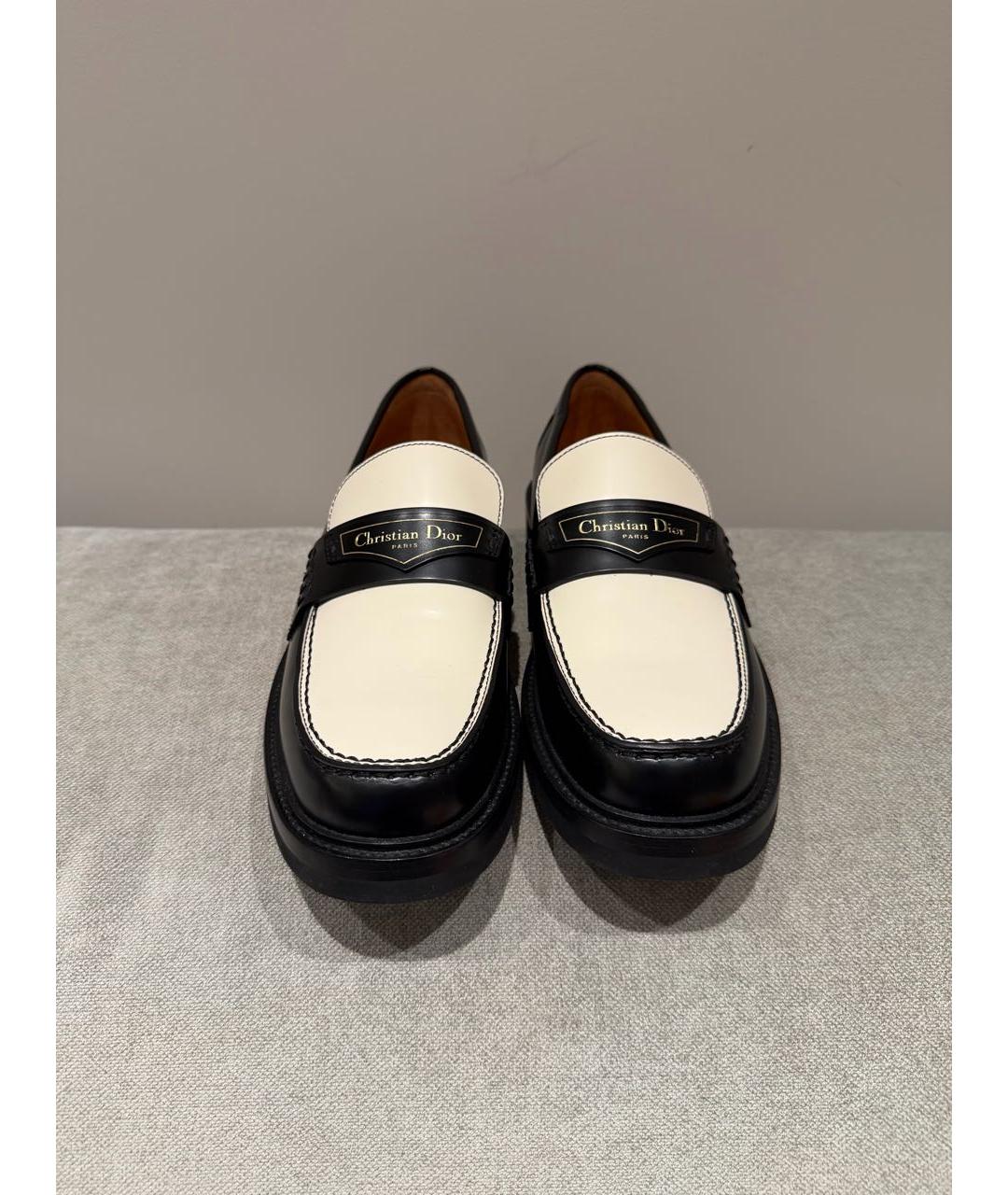 CHRISTIAN DIOR Черные кожаные лоферы, фото 2