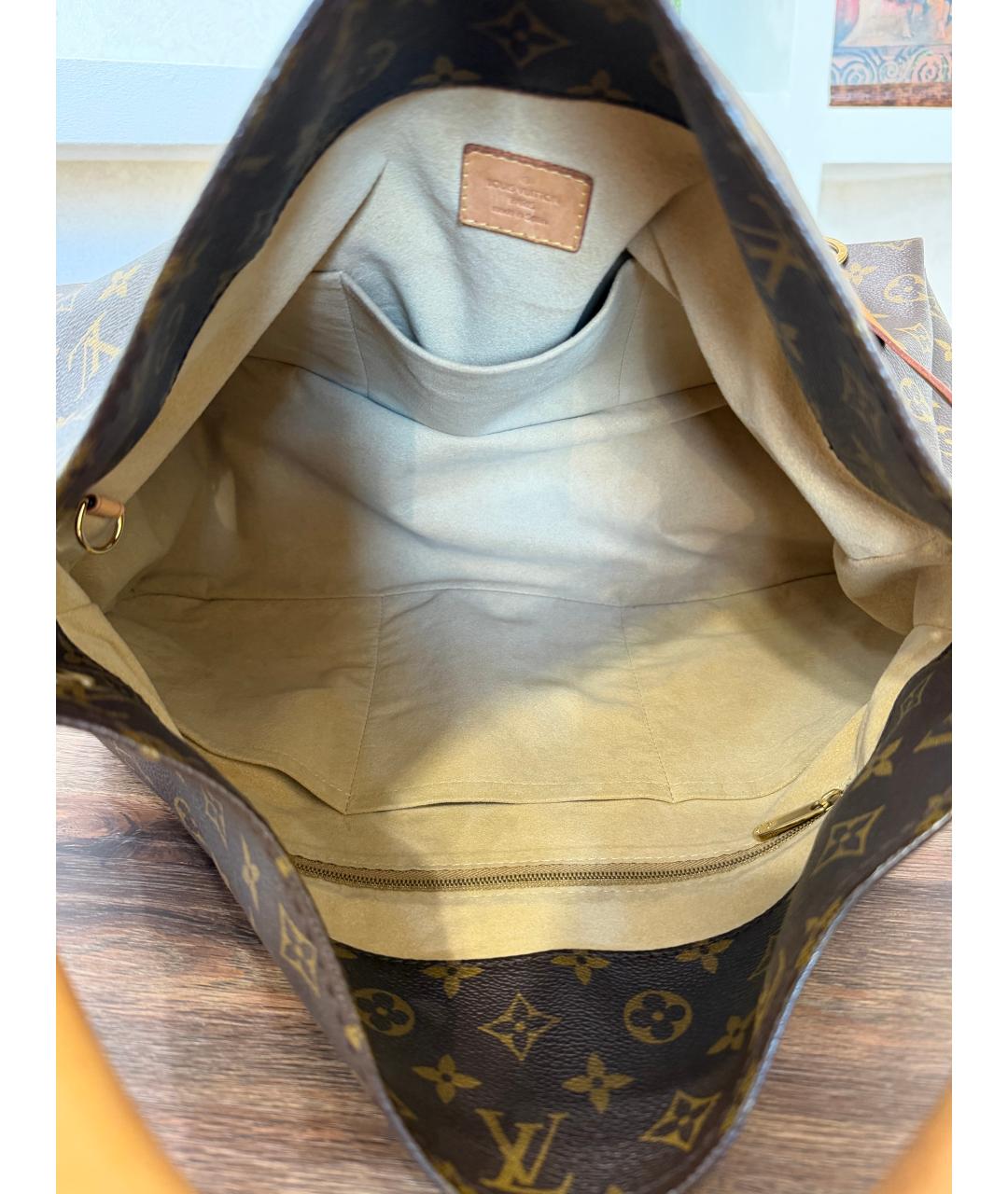 LOUIS VUITTON Коричневая сумка тоут, фото 9